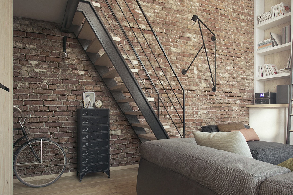 小户型Loft公寓装修楼梯设计图