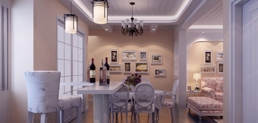 现代风格两居室家庭餐厅装修设计图