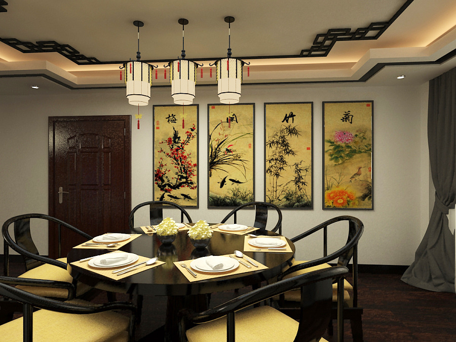古典风格三居室餐厅装修设计图