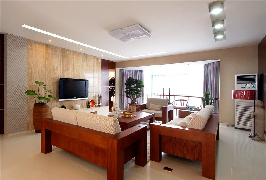 儒雅简中式风格客厅红木沙发装饰设计图