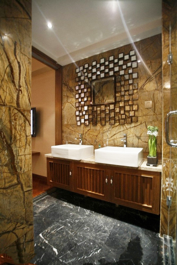 中式风格大户型浴室柜装修搭配图