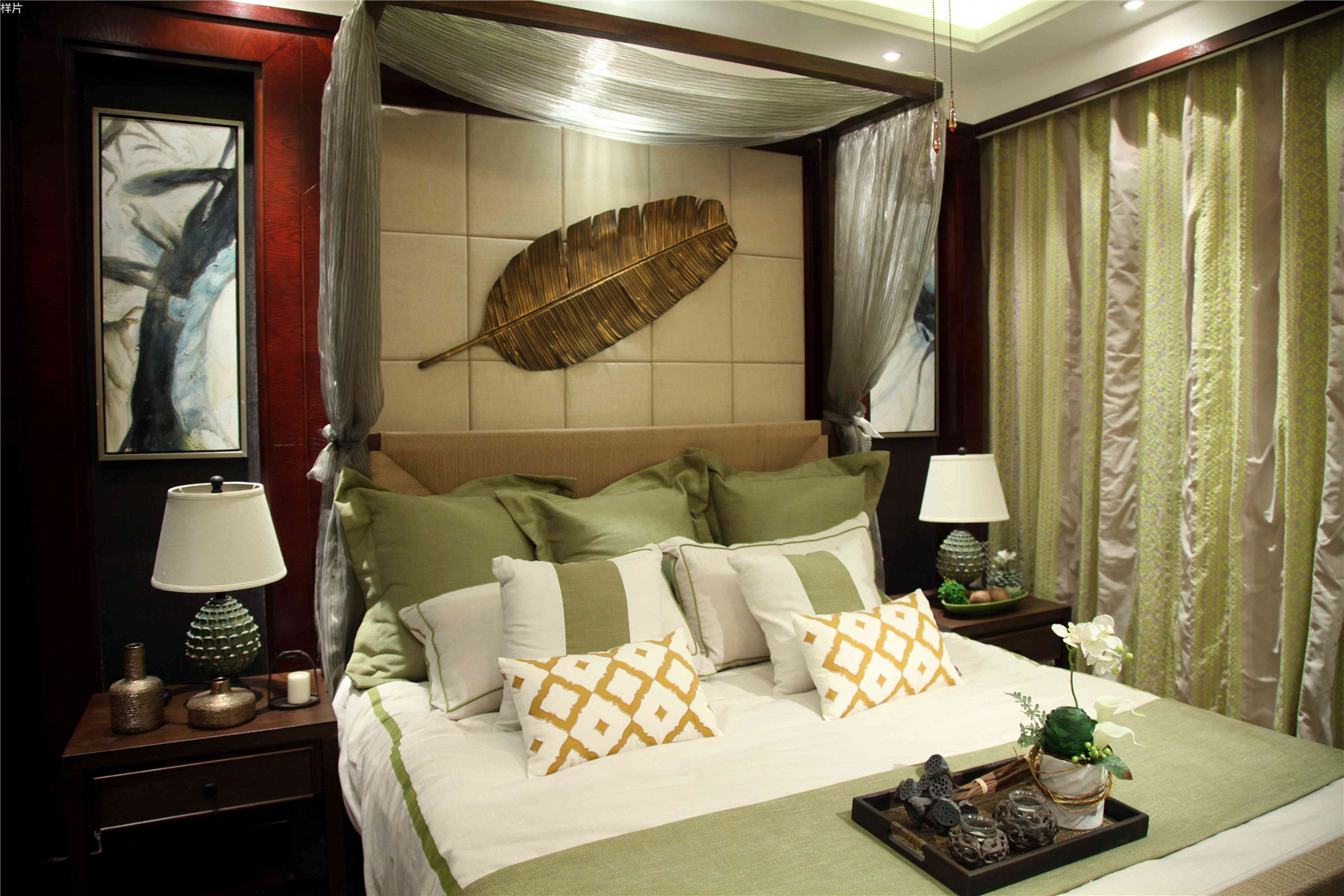 东南亚风格三居室卧室装修效果图