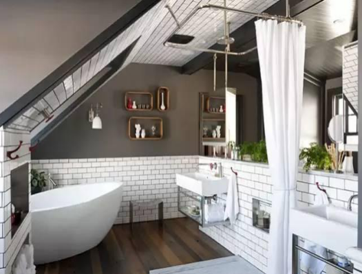阁楼变卫生间装修效果图，让洗漱沐浴都变成有格调的享受!