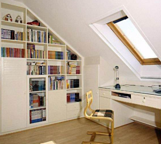 阁楼变书房装修效果图，拥有绝佳位置的办公学习空间!